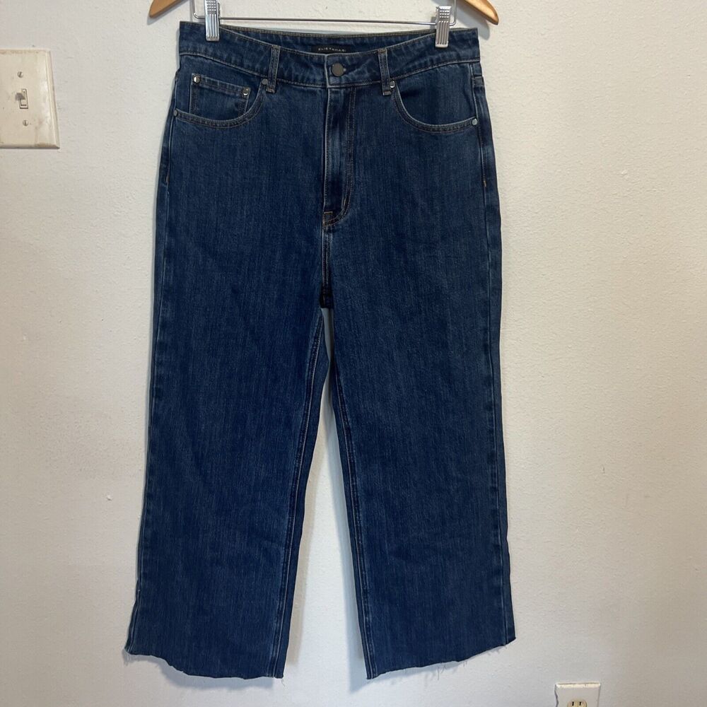 Elie Tahari Denim Women Cropped Straight Stretch Raw Hem Jean 31 NWT